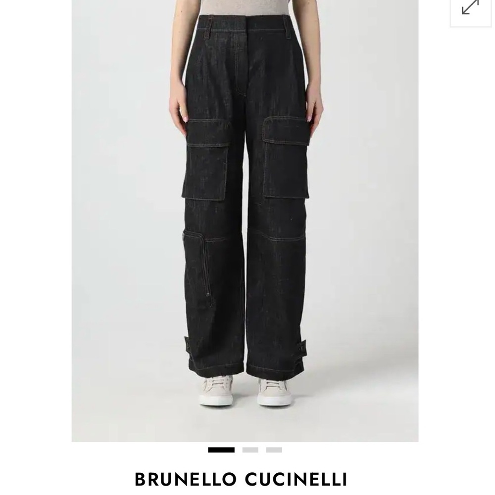 Brunello Cucinelli Dark Denim Cargo Pants sz 40 (4-6) like new $2,500 authentic